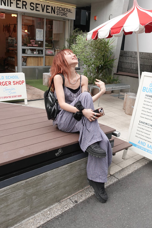 チェックボリュームラフパンツ